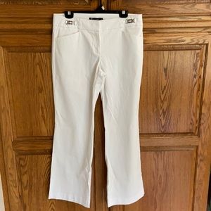 White boot cut pants